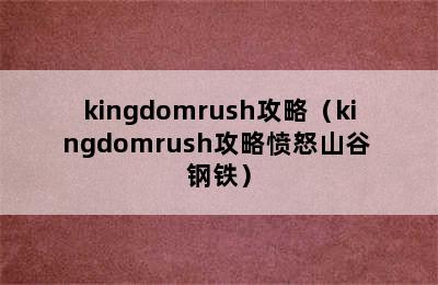 kingdomrush攻略（kingdomrush攻略愤怒山谷 钢铁）